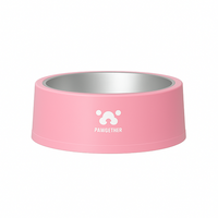 Thumbnail for Pawgether 304 Stainless Steel Anti Slip Pet Bowl - 3S Series- 19x19x6.9cm-Pink