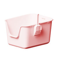 Thumbnail for Pawgether Open Cat Litter Box With Scoop-CF2-57x44x32.5cm-Pink