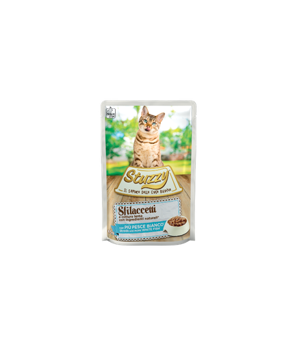Stuzzy Cat Shreds with White Fish 85g (Min Order 85g – 24pcs)[Weight - 85g]