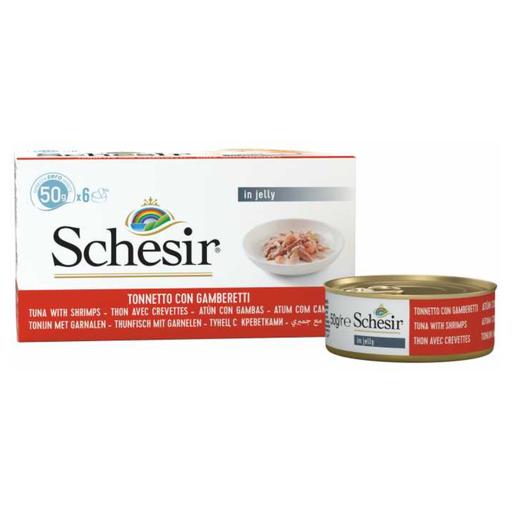 Schesir Cat MultiPack Can Wet Food-Tuna With Shrimps[Weight - 300g]