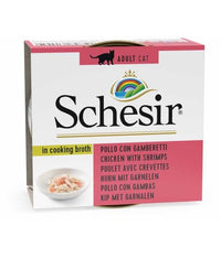 Thumbnail for Schesir Cat Can Broth-Wet Food Chicken with Shrimps-(Min Order 70g - 14pcs)[Weight - 70g]