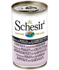 Thumbnail for Schesir Cat Can-Wet Food Chicken with Shrimps- (Min Order 140g - 24pcs)[Weight - 140g]