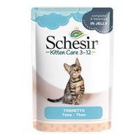 Thumbnail for Schesir Kitten Care- Pouch In Jelly  3-12 Tuna Wet Food 85g (Min Order - 20pcs)[Weight - 85g]