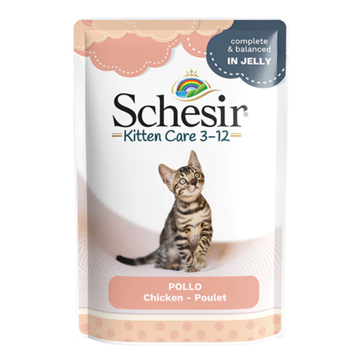 Schesir Kitten Care 3-12 in Jelly Chicken Pouch 85g (Min Order - 20pcs)[Weight - 85g]