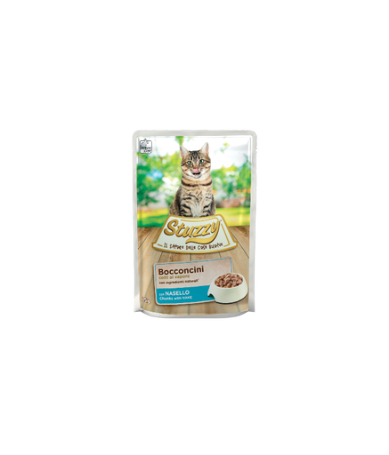 Stuzzy Cat Chunks with Cod 85g Pouch (Min Order 85g – 24pcs)[Weight - 85g]