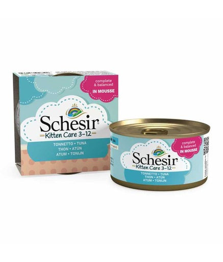 Schesir Kitten Can Mousse 3-12 Tuna Wet Food 85g (Min Order - 14pcs)[Weight - 85g]