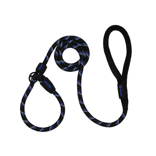 DOCO® Reflective Rope Leash W/ soft Handle Ver.7 - Slip On Collar Leash 6ft (DCROPE0057072)- Blue, Sizes - S