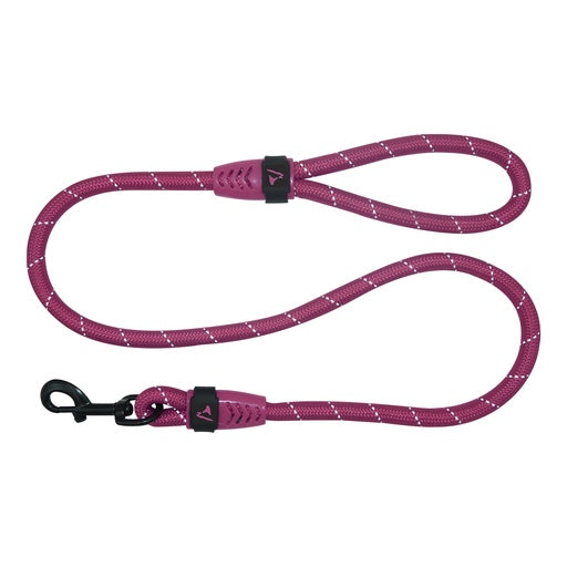 Doco Reflective Rope Leash With Plastic Encased Handle Loop (1/2" Width) - 4ft - Large[Color - Purple]