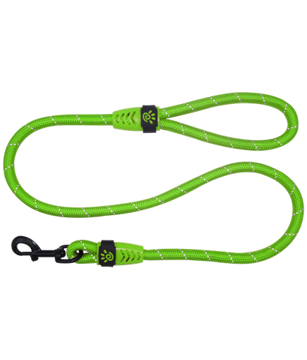 Doco Reflective Rope Leash With Plastic Encased Handle Loop (1/2" Width) - 4ft - Large[Color - Lemon]