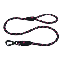 Thumbnail for DOCO® Reflective Rope Leash With soft Rubber Handle Ver.5 - Click & Lock Snap-Large-Ø13mm x 120cm-Rasberry Pink