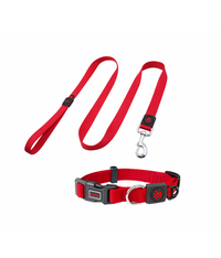 DOCO® Signature Nylon Collar+Nylon Leash - 4ft (DCSN002+1048)[Color - Maroon, Size - M]
