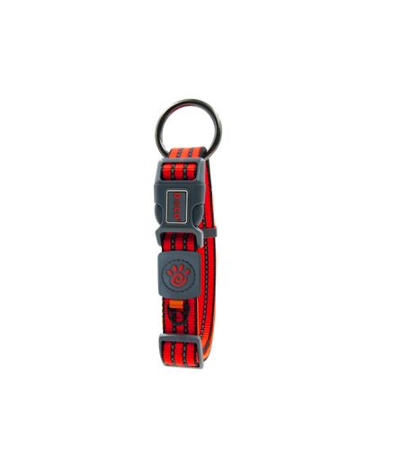 DOCO VARIO O - Ring Collar with Reflective Stitching[Color - Red, Size - S]