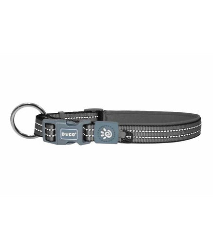 DOCO VARIO O - Ring Collar with Reflective Stitching[Color - Grey, Size - M]