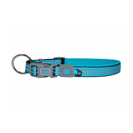 DOCO VARIO O - Ring Collar with Reflective Stitching-Light Blue, Sizes - S