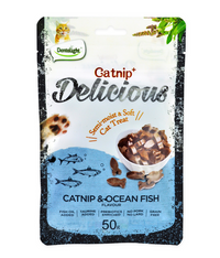 Thumbnail for Dentalight Catnip+ Semi Moist & Soft Cat Treat 50g -  Catnip & Oceanfish Flavour