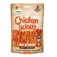 Thumbnail for Dentalight Chicken Licious Jerky Treats For Dogs-Twist of Chicken 70g