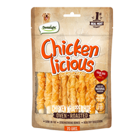 Thumbnail for Dentalight Chicken Licious Jerky Treats For Dogs-Chicken Wrapped Hide 70g