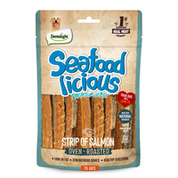 Thumbnail for Dentalight Seafood Licious Jerky Treats For Dogs-Strip of Salmon 70g