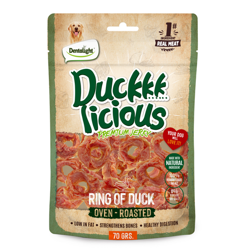 Dentalight Duckki Licious Jerky Treats For Dogs-Ring of Duck 70g
