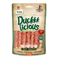 Thumbnail for Dentalight Duckki Licious Jerky Treats For Dogs-Duck Wrapped Hide 70g