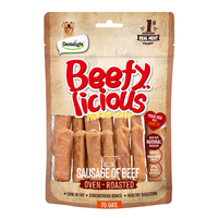 Thumbnail for Dentalight Beefy Licious Jerky Treats For Dogs-Sausage of Beef 70g