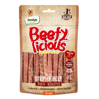 Thumbnail for Dentalight Beefy Licious Jerky Treats For Dogs-Strip of Beef 70g