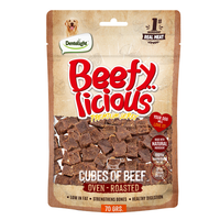 Thumbnail for Dentalight Beefy Licious Jerky Treats For Dogs-Cube of Beef 70g