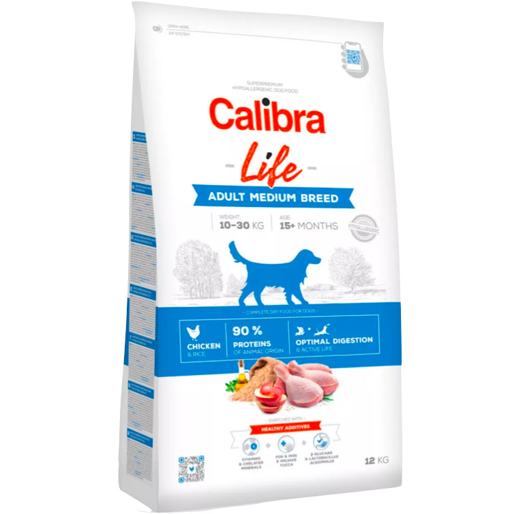 Calibra Dog Life Adult Medium Breed Chicken 12kg