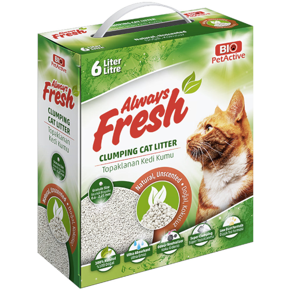 Bio PetActive Always Fresh Unscented Extra Clumping Cat Litter 6 Liters