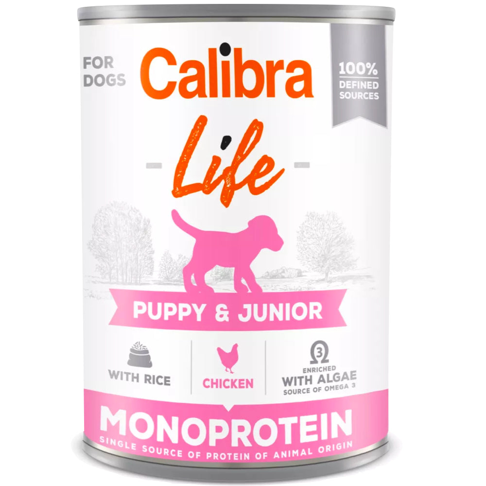 Calibra Dog Life Can Puppy & Junior Chicken & Rice 400g