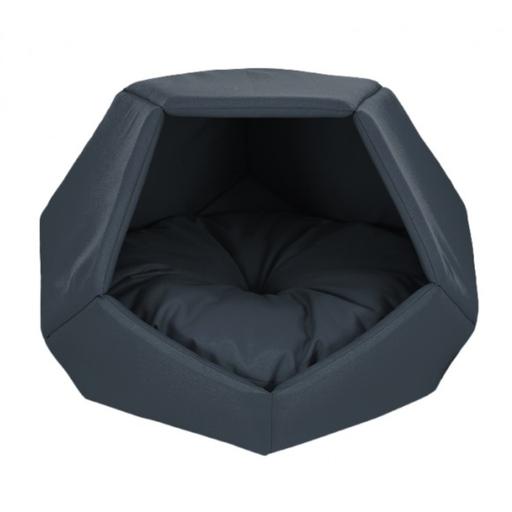 Empets Cubby House With Cushion Basic (60x60x44cm)[Color - Black, Dimension - 60x60x44cm]