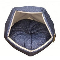 Thumbnail for Empets Cubby House With Cushion  Modern (60x60x44cm)[Dimension - 60x60x44cm, Texture - Printed Blue]