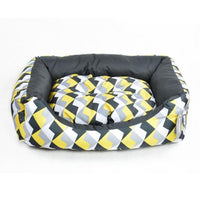 Thumbnail for Empets Couch Bed Modern[Dimension - 65x50x18cm, Texture - Printed Yellow & Grey]