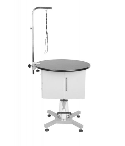 Shernbao Round Hydraulic Table With Cabinet 70x70x72-86cm