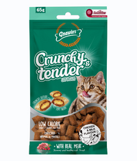 Thumbnail for Gnawlers Crunchy & Tender Cat Treats 65g - Chicken & Milk Flavour