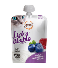 Thumbnail for Gnawlers Lick 'n' Lickable Cat Treats 100g - Yogurt & Blueberry
