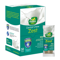 Thumbnail for Happi Doggy Dental Chew Zest-Milk-4'' (Display Box-50pcs)