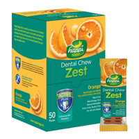 Thumbnail for Happi Doggy Dental Chew Zest-Orange-4'' (Display Box-50pcs)
