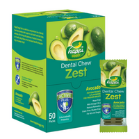 Thumbnail for Happi Doggy Dental Chew Zest-Avocado-4'' (Display Box-50pcs)