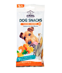 Thumbnail for Howbone Dog Snack - Two in One Twist Stick 80g (5pcs) - Goat's Milk+Pumpkin Flavour