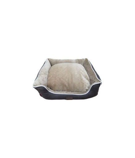 Catry Pet Cushion Luxury Velvet Black & Beige- HY00554050-99 - 50 x 40 x 14cm