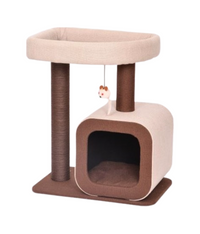 Thumbnail for Catry Cat Tree Tower With Kitten Condo Paper Rope - HY18314  - 58 x 38 x 68cm