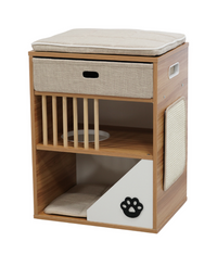 Thumbnail for Catry Bedside Box Cat House with Scratcher 48x38x65cm