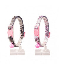 Thumbnail for Duvo Cat Collar Panther Nylon Black/Pink 20 - 30cm / 10mm[Dimension - 20-30cm x 10mm]