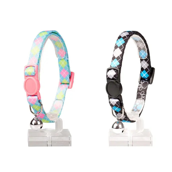 Duvo Cat Collar Nylon Mixed Colors 20 - 30cm / 10mm[Texture - Scottish Squares]