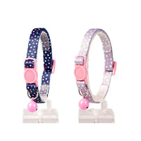 Duvo Cat Collar Nylon Mixed Colors 20 - 30cm / 10mm[Texture - Blue/beige Dots]
