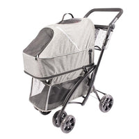 Thumbnail for Duvo+ Pet Buggy/Stroller Deluxe 79x46x99cm - Max. 15kg Grey