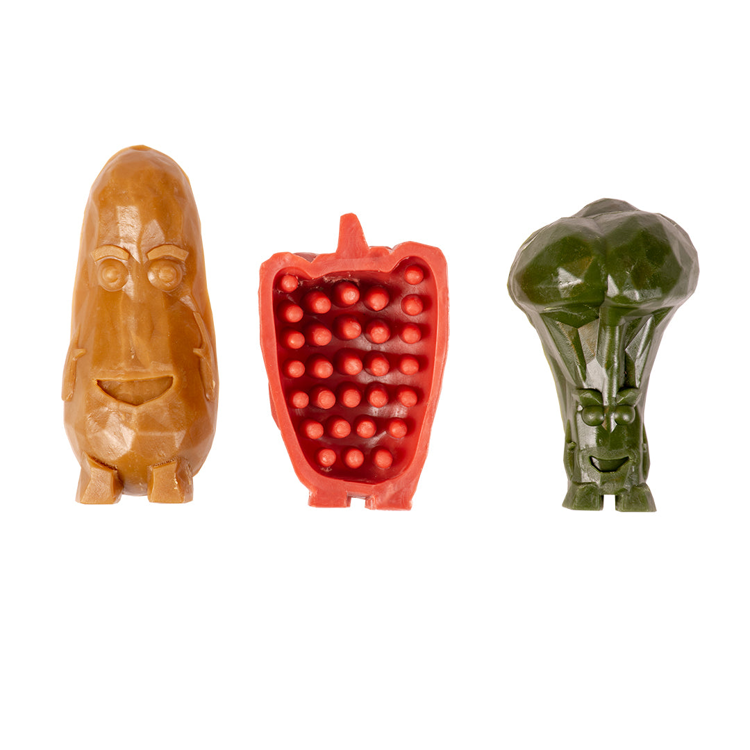 Duvo+ Garden Bites Veggie Friends L -11cm-90g - (6pcs x 3Pack) Display, 
 Mixed Colors