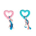 Duvo+ Puppy TPR Heart With Cotton rope Mixed color 14cm