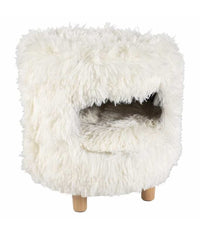 Thumbnail for Duvo+ Cat House with Long Plush 31x31x34cm White